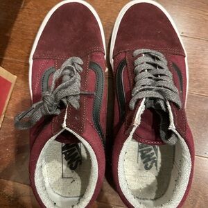 Vans Women's Burgundy and Black Sneakers